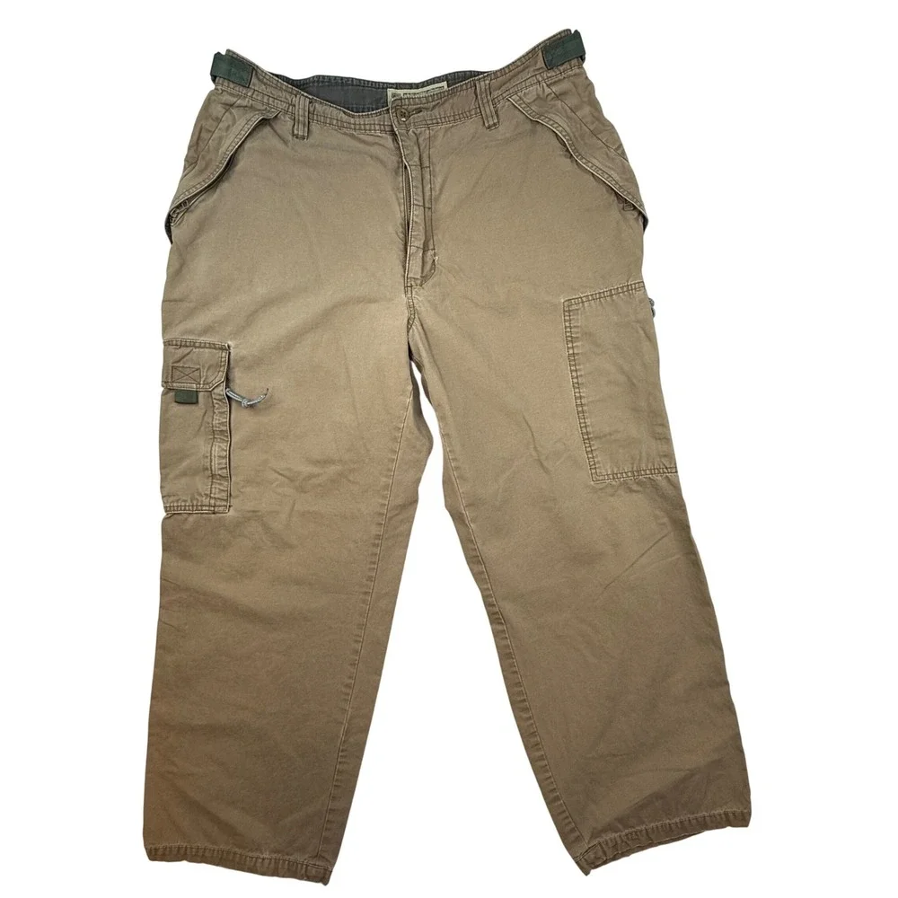 American Eagle Mens Cargo Pants 36x30 Khaki Brown Cotton Utility Gorpcore Y2K‎